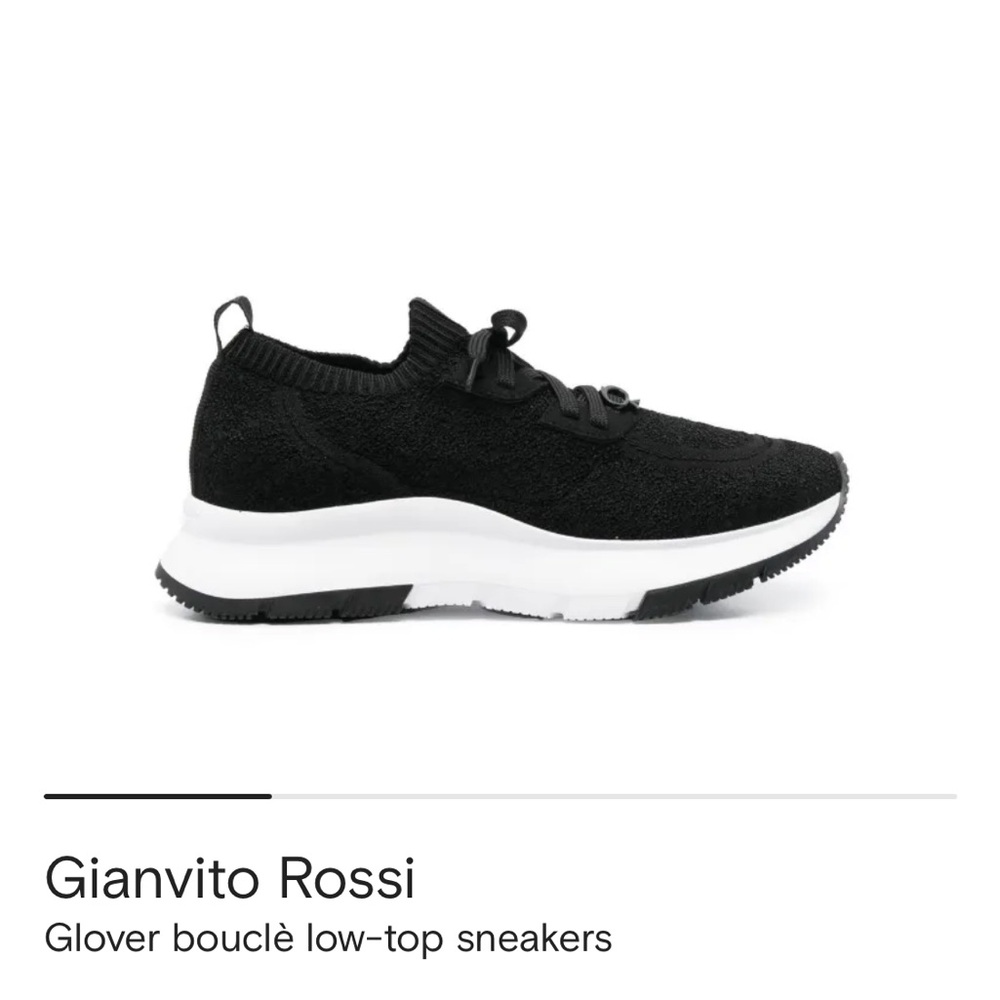 NWT Gianvito Rossi Women Glover Knit Boucle sneakers in Black 38.5